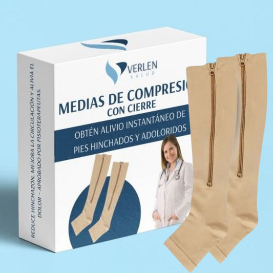 Medias de compresión con cierre – alivio inmediato para piernas cansadas, hinchadas y con dolor